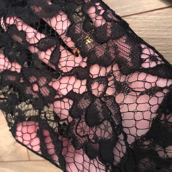 TAHARI Blazer Arthur Sir Levine Black with Lace Sleeves US Size 8 - Picture 4 of 10